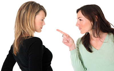 Two woman having an argument