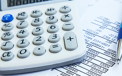 calculator and finacial paperwork